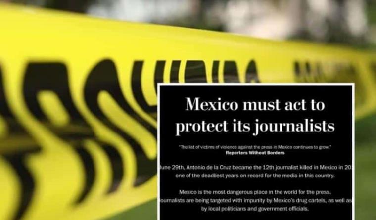 México rompió récord, es el país más peligroso para los periodistas: RSF