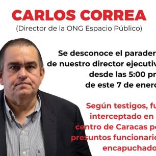 Reportan desaparición de Carlos Correa, Director Ejecutivo de la ONG Venezolana ´Espacio Público´